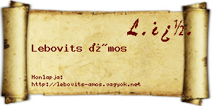 Lebovits Ámos névjegykártya